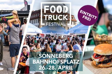Grafik mit der Aufschrift: Food Truck Festival Sonneberg.
