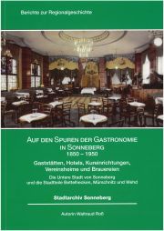 Ein grünes Buch mit der Aufschrift: Auf den Spuren der Gastronomie in Sonneberg.