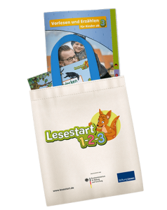 Stoffbeutel mit Bilderbuch und Vorlesebroschüre