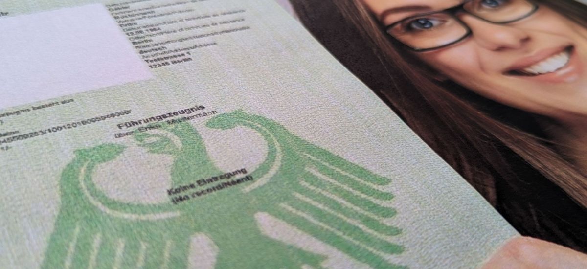Nahaufnahme: Führungszeugnis.